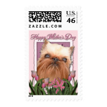 Mothers Day - Pink Tulips - Brussels Griffon Stamps