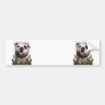 Mothers Day - Pink Tulips - Bulldog Bumper Stickers
