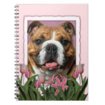 Mothers Day - Pink Tulips - Bulldog Note Book