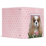 Mothers Day - Pink Tulips - Cavalier - Blenheim 3 Ring Binder