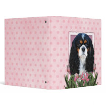 Mothers Day - Pink Tulips - Cavalier - Tri-Color Vinyl Binders