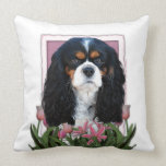 Mothers Day - Pink Tulips - Cavalier - Tri-Color Pillow