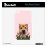 Mothers Day - Pink Tulips - Chinese Shar Pei Decals For iPod Touch 4G