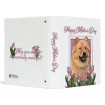 Mothers Day - Pink Tulips - Chow Chow - Cinny 3 Ring Binder