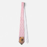 Mothers Day - Pink Tulips - Chow Chow - Cinny Custom Tie