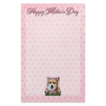 Mothers Day - Pink Tulips - Corgi - Owen Stationery Design