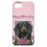 Mothers Day - Pink Tulips - Dachshund - Winston iPhone 5 Cover