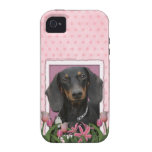Mothers Day - Pink Tulips - Dachshund - Winston Vibe iPhone 4 Cases