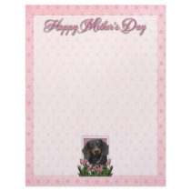 Mothers Day - Pink Tulips - Dachshund - Winston Letterhead Template
