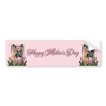 Mothers Day - Pink Tulips - German Shepherd Chance Bumper Stickers