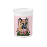 Mothers Day - Pink Tulips  -German Shepherd Chance Pitchers