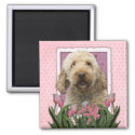 Mothers Day - Pink Tulips - Goldendoodle Magnets