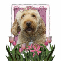 Mothers Day - Pink Tulips - Goldendoodle Acrylic Cut Outs