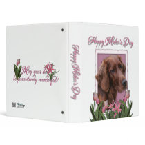 Mothers Day - Pink Tulips - Irish Setter 3 Ring Binder