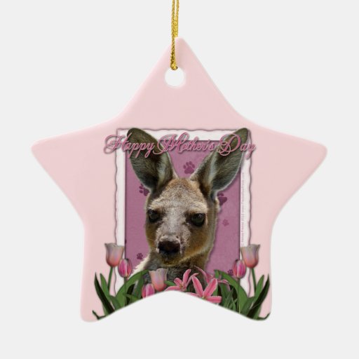 Mothers Day - Pink Tulips - Kangaroo Christmas Ornament
