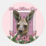 Mothers Day - Pink Tulips - Kangaroo Round Sticker