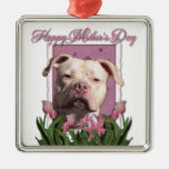 Mothers Day - Pink Tulips - Pitbull - Jersey Girl Christmas Tree Ornament