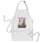 Mothers Day - Pink Tulips - Pitbull Puppy - Petey aprons
