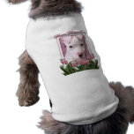 Mothers Day - Pink Tulips - Pitbull Puppy - Petey Pet T Shirt