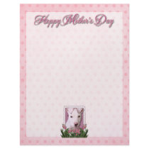 Mothers Day - Pink Tulips - Pitbull Puppy - Petey Custom Letterhead