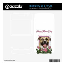 Mothers Day - Pink Tulips - Pitbull - Tigger BlackBerry Bold Decal
