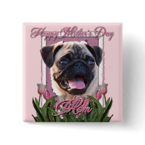 Mothers Day - Pink Tulips - Pug
