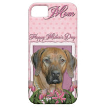 Mothers Day - Pink Tulips - Rhodesian Ridgeback iPhone 5 Cover