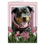 Mothers Day - Pink Tulips - Rottweiler - SambaParT Greeting Cards