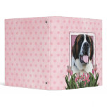 Mothers Day - Pink Tulips - Saint Bernard - Mae binders
