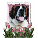Mothers Day - Pink Tulips - Saint Bernard - Mae Cut Out