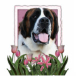 Mothers Day - Pink Tulips - Saint Bernard - Mae Photo Cutouts