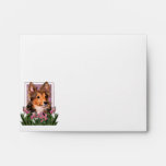 Mothers Day - Pink Tulips - Sheltie Puppy - Cooper Envelopes