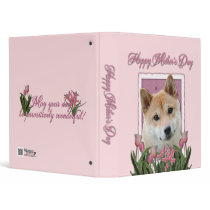 Mothers Day - Pink Tulips - Shiba Inu Binder