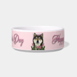 Mothers Day - Pink Tulips - Shiba Inu - Yasha Cat Water Bowls
