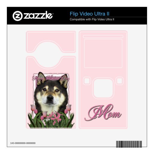 Mothers Day - Pink Tulips - Shiba Inu - Yasha Decal For Flip Ultra II