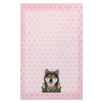 Mothers Day - Pink Tulips - Shiba Inu - Yasha Stationery