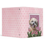 Mothers Day - Pink Tulips - ShihPoo - Maggie binders