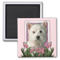 Mothers Day - Pink Tulips - West Highland Terrier magnet