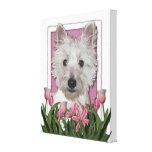 Mothers Day - Pink Tulips - Westie Canvas Print