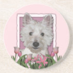 Mothers Day - Pink Tulips - Westie Drink Coasters Mothers Day - Pink Tulips - Westie Drink Coasters