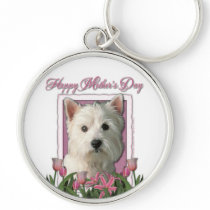 Mothers Day - Pink Tulips - Westie Key Chain