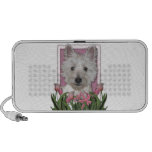 Mothers Day - Pink Tulips - Westie Laptop Speakers
