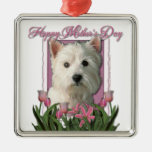 Mothers Day - Pink Tulips - Westie Christmas Ornaments