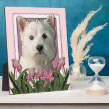 Mothers Day - Pink Tulips - Westie Plaque