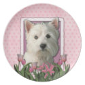 Mothers Day - Pink Tulips - Westie Dinner Plates