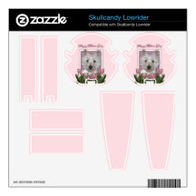 Mothers Day - Pink Tulips - Westie Skullcandy Lowrider Decal