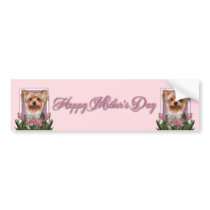 Mothers Day - Pink Tulips - Yorkshire Terrier Bumper Stickers