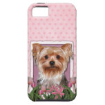 Mothers Day - Pink Tulips - Yorkshire Terrier iPhone 5 Cover