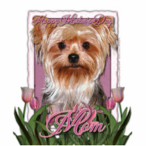 Mothers Day - Pink Tulips - Yorkshire Terrier Photo Sculptures