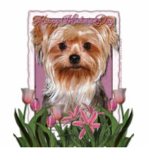 Mothers Day - Pink Tulips - Yorkshire Terrier Cut Out
